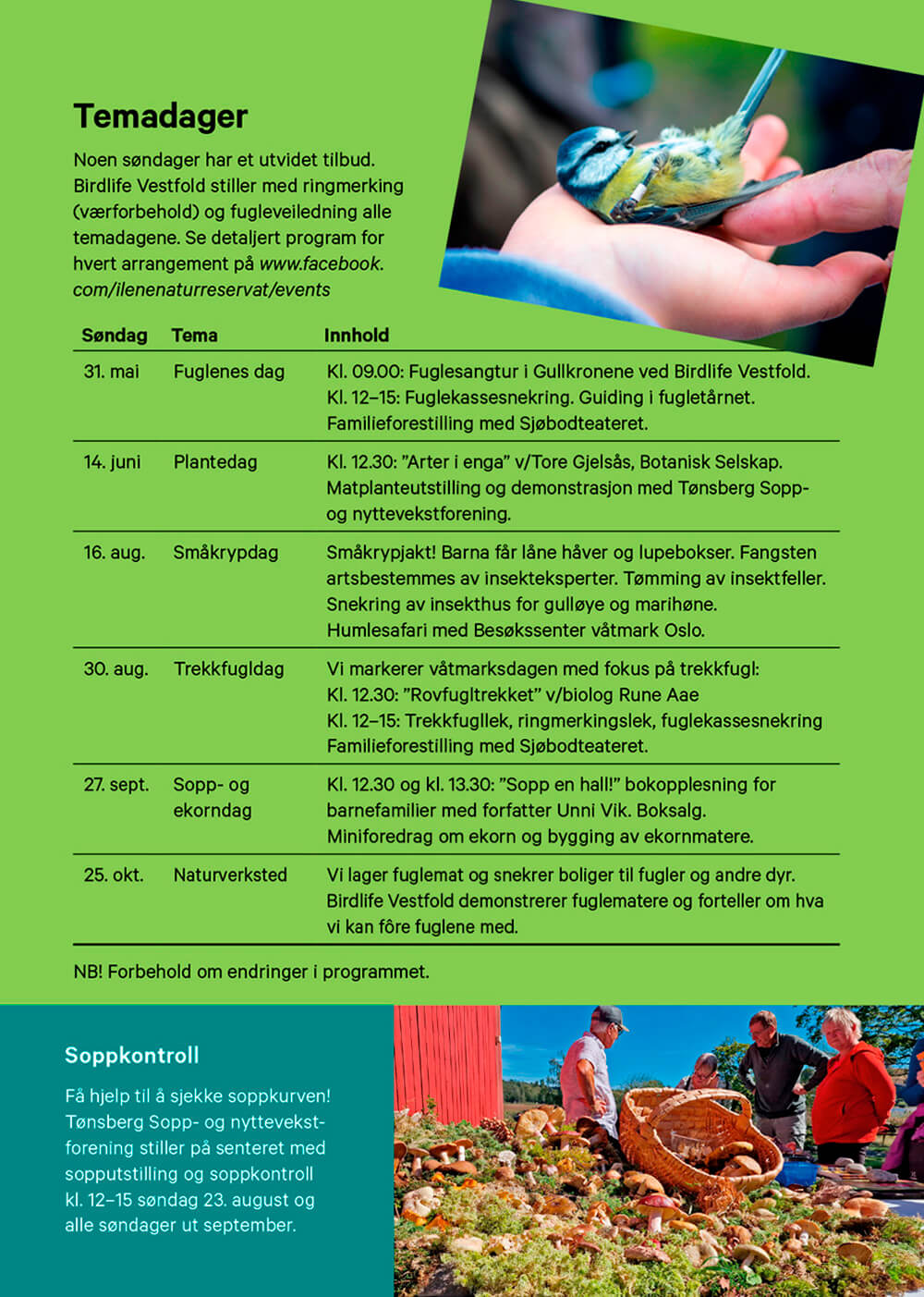 Program 2026 Besøkssenter våtmark Ilene - side 3